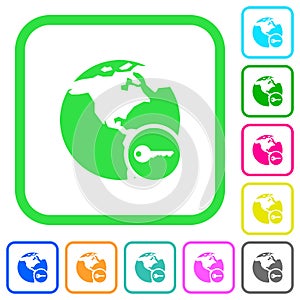 Secure internet surfing vivid colored flat icons