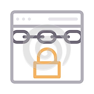 Secure internet thin line color vector icon