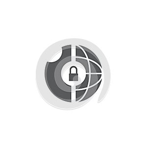 Secure internet vector icon symbol protection isolated on white background