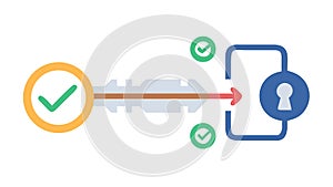 Secure Key Access & Authentication Vector Icon, vector design Generative AI