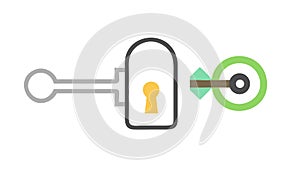 Secure Key Mechanism: Lock and Access Control System, vector design Generative AI