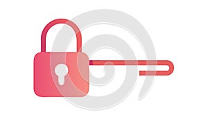 Secure Key and Padlock Access Icon, vector design Generative AI