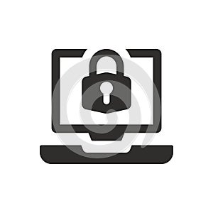 Secure laptop icon