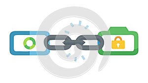Secure Linked Chain Symbolizing Data Protection & Privacy, vector design Generative AI