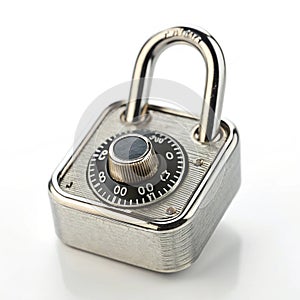 Secure lock icon isolated on white photo