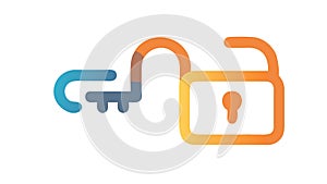 Secure lock with key, access control and encryption symbol, vector design Generative AI