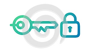 Secure Lock and Key Icon, vector design Generative AI