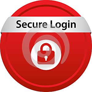 Secure login icon web button