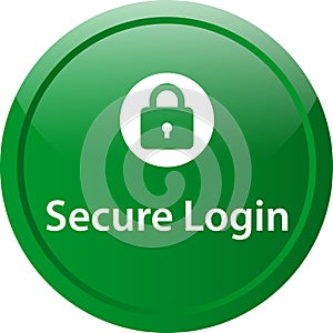 Secure login icon web button