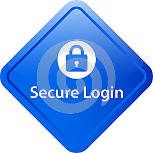 Secure login icon web button