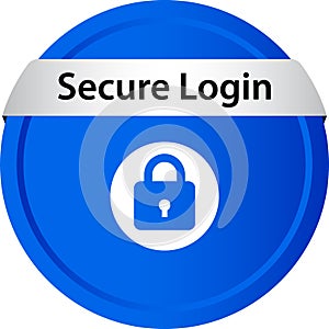 Secure login icon web button