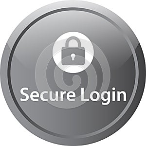 Secure login icon web button