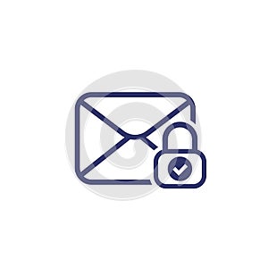 secure mail, email icon, vector
