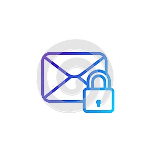 Secure mail icon, linear