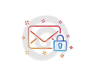 Secure Mail line icon. Private Message correspondence sign. Vector
