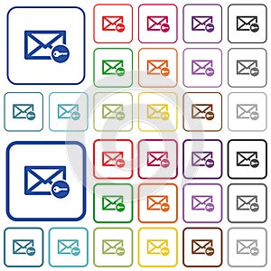 Secure mail outlined flat color icons