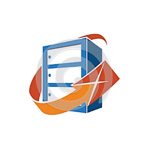 Secure Mail Safe Deposit Box Logo Symbol Illustration