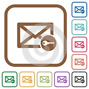 Secure mail simple icons