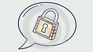 Secure Message Icon with a Padlock in a Speech Bubble, vector design Generative AI