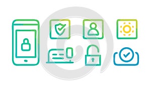 Secure Mobile Access Device Privacy Icons, vector design Generative AI