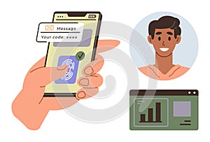 Secure Mobile Authentication Using Fingerprint and Verification Code for User Account Access