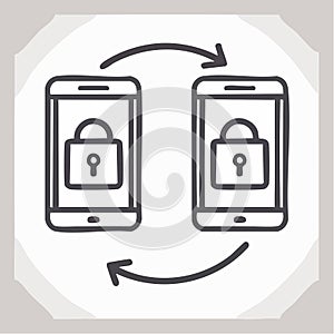 Secure Mobile Data Transfer and Encryption Icon