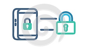 Secure Mobile Data Transfer Icon Vector Illustration, vector design Generative AI