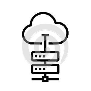Modular Cloud Server Stack Icon, Scalable Cloud Computing Infrastructure Vector