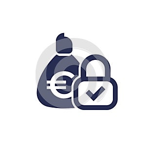 secure money icon with euro