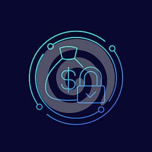 secure money line vector icon