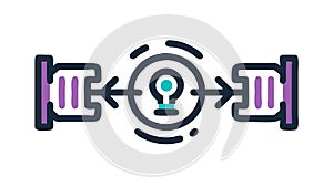 Secure Network Connection and Data Flow, vector design Generative AI