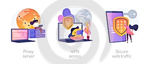 Secure internet access vector concept metaphors.