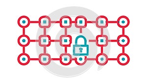 Secure Network Data Flow. Abstract Tech Icon, vector design Generative AI