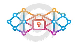 Secure Network Data Protection Lock, vector design Generative AI