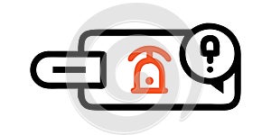 Secure Notification Alert Communication Icon, vector design Generative AI