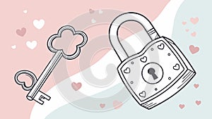 Secure Padlock and Key, Data Encryption and Access, vector design Generative AI