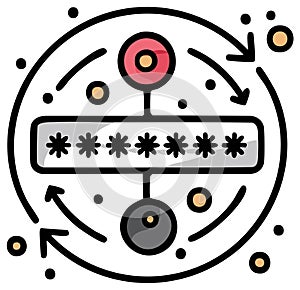 Secure Password Authentication and Data Encryption Process Icon