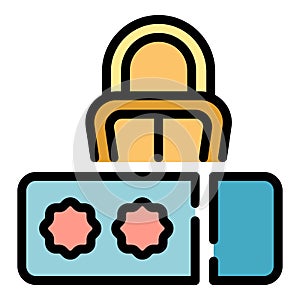 Secure password icon color outline vector