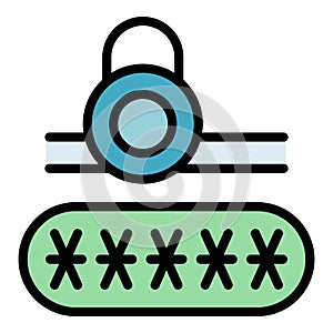 Secure password icon vector flat