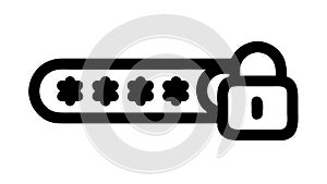 Secure Password Input Field Outline Icon, vector design Generative AI