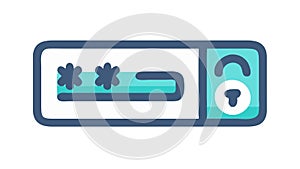Secure Password Lock Icon, Data Protection and Access, vector design Generative AI
