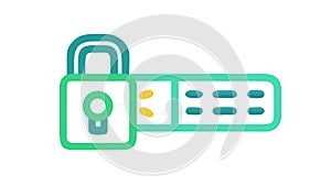 Secure Password Lock with Keypad for Digital Access Protection, vector design Generative AI