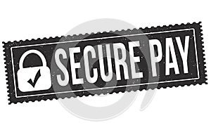 Secure pay grunge rubber stamp