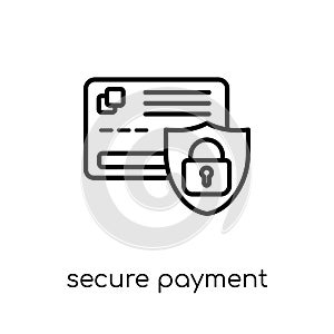 Secure Payment icon. Trendy modern flat linear vector Secure Pay photo