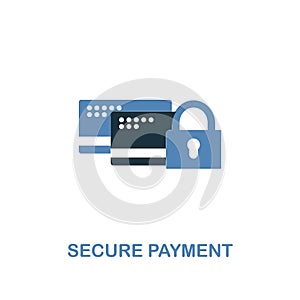 Secure Payment icon in two colors. Premium design from internet security icons collection. Pixel perfect simple pictogram secure