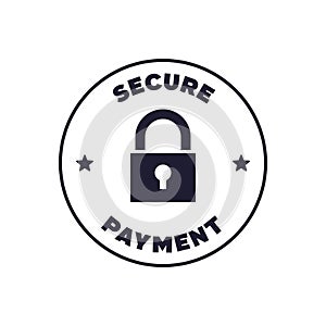 Secure Payment Lock Icon Badge Vector Circle Design for Ecommerce Assurance