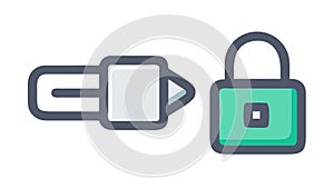 Secure Power Plug Icon Vector Illustration, vector design Generative AI