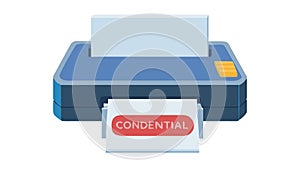 Secure Printing: Confidential Document Output, vector design Generative AI