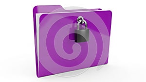 Secure purple folder with padlock symbolizing data protection and privacy