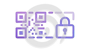 Secure QR Code with Lock Icon Vector for Data Protection, vector design Generative AI